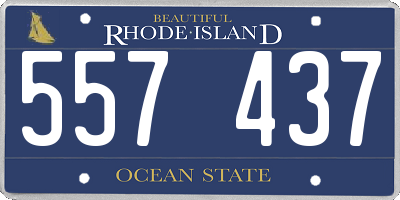 RI license plate 557437