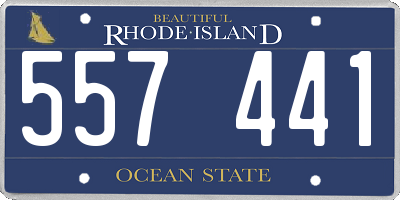 RI license plate 557441