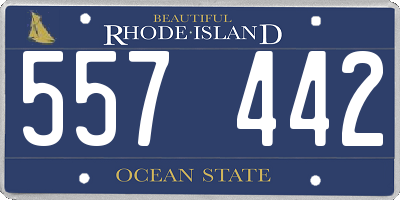 RI license plate 557442