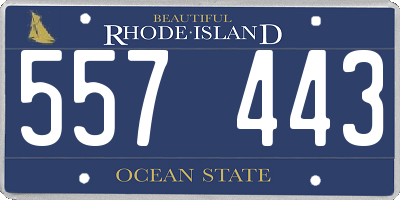 RI license plate 557443
