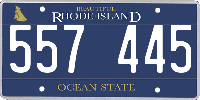 RI license plate 557445