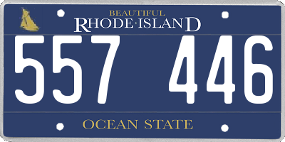 RI license plate 557446
