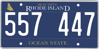 RI license plate 557447