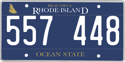 RI license plate 557448