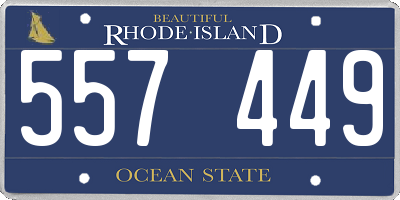 RI license plate 557449
