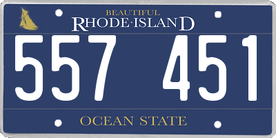 RI license plate 557451