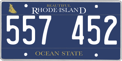 RI license plate 557452