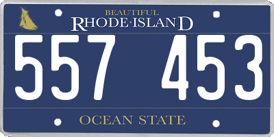RI license plate 557453