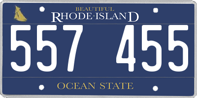 RI license plate 557455