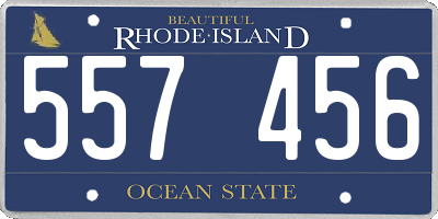 RI license plate 557456