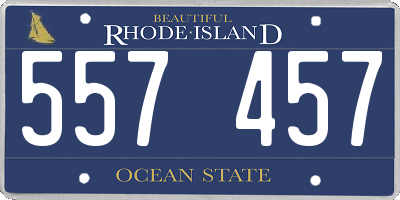 RI license plate 557457