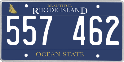 RI license plate 557462