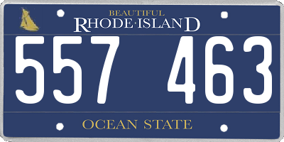 RI license plate 557463
