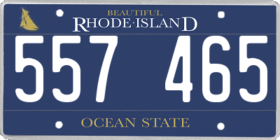 RI license plate 557465