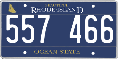 RI license plate 557466