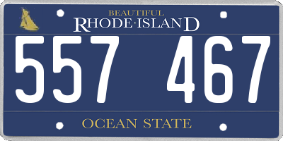 RI license plate 557467