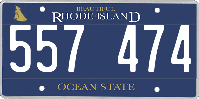 RI license plate 557474