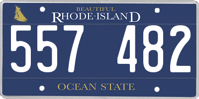 RI license plate 557482