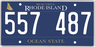 RI license plate 557487