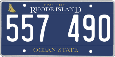 RI license plate 557490