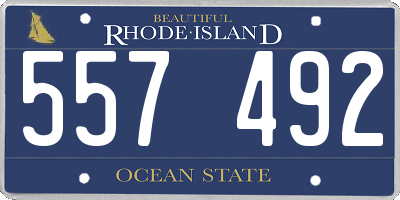 RI license plate 557492
