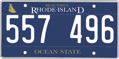 RI license plate 557496