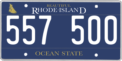 RI license plate 557500