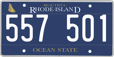 RI license plate 557501