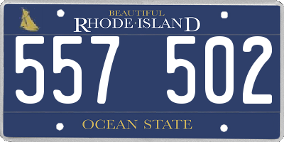 RI license plate 557502