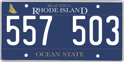 RI license plate 557503
