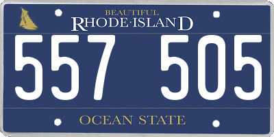 RI license plate 557505
