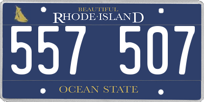 RI license plate 557507