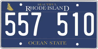 RI license plate 557510