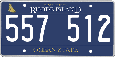 RI license plate 557512
