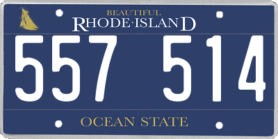 RI license plate 557514