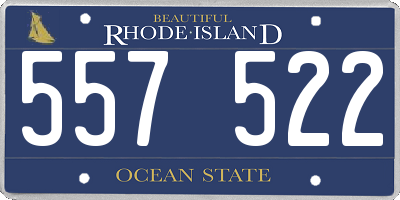 RI license plate 557522