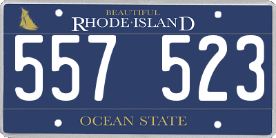 RI license plate 557523