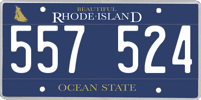 RI license plate 557524