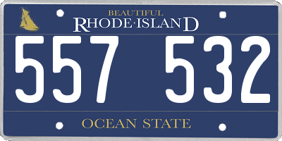 RI license plate 557532