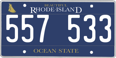 RI license plate 557533