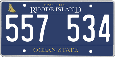 RI license plate 557534