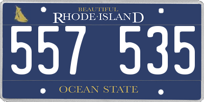 RI license plate 557535