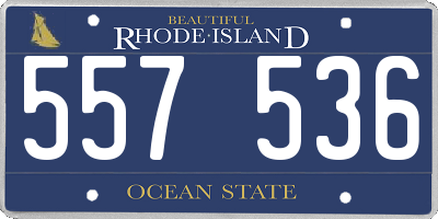 RI license plate 557536