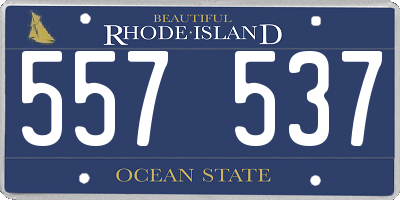 RI license plate 557537