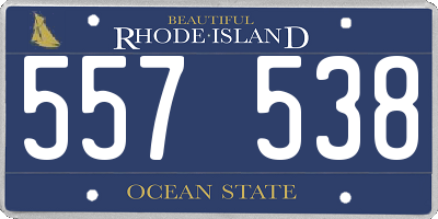 RI license plate 557538