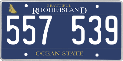 RI license plate 557539