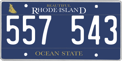 RI license plate 557543