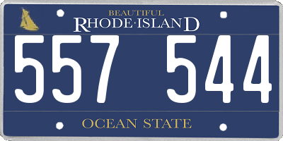 RI license plate 557544
