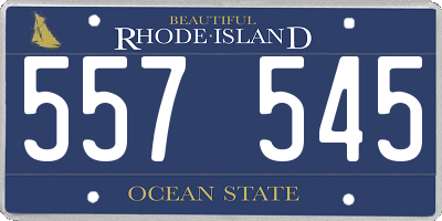 RI license plate 557545