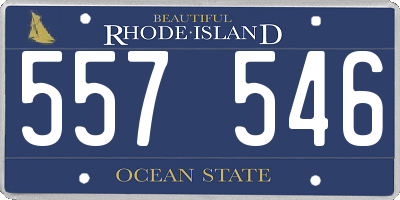 RI license plate 557546